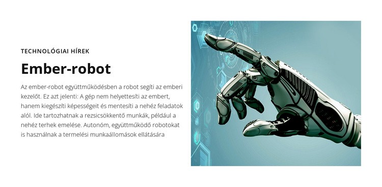 Technológiai hírek Emberi robot Weboldal sablon