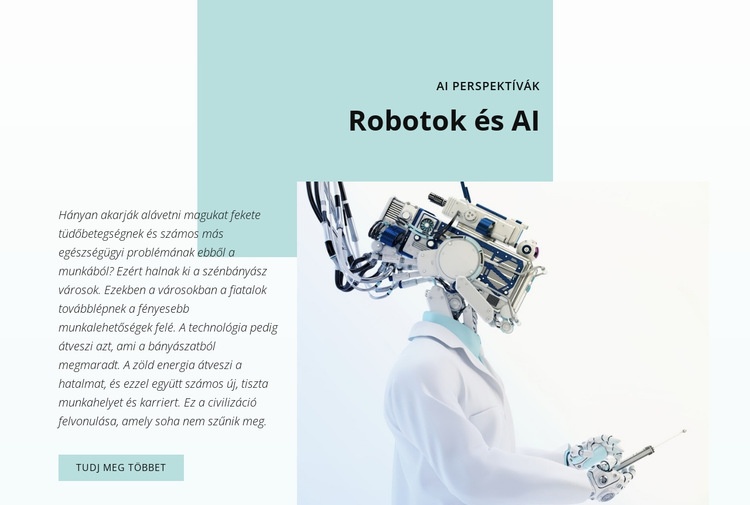 Az AI és a robotika forradalma Weboldal sablon