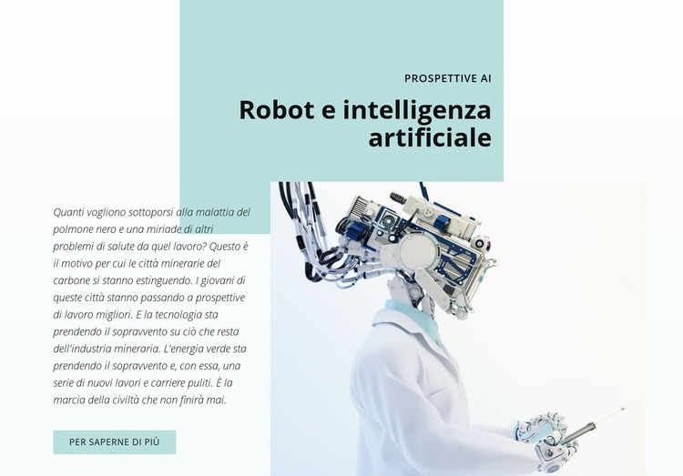 AI e rivoluzione robotica Costruttore di siti web HTML