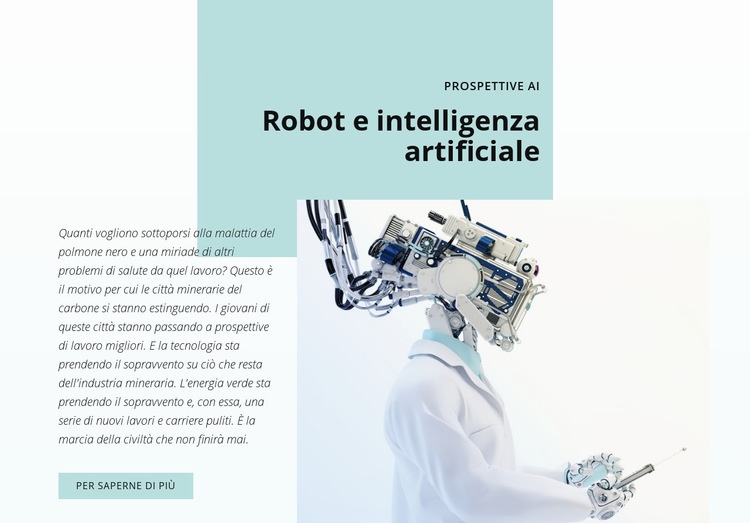 AI e rivoluzione robotica Mockup del sito web