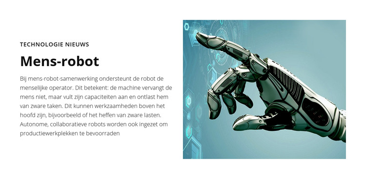 Technologie nieuws Menselijke robot HTML-sjabloon