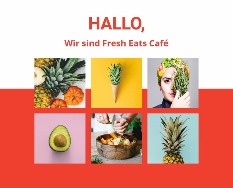 Café für gesunde Ernährung HTML Website Builder