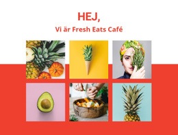 Multifunktionell Webbdesign För Hälsosamt Ätande Café