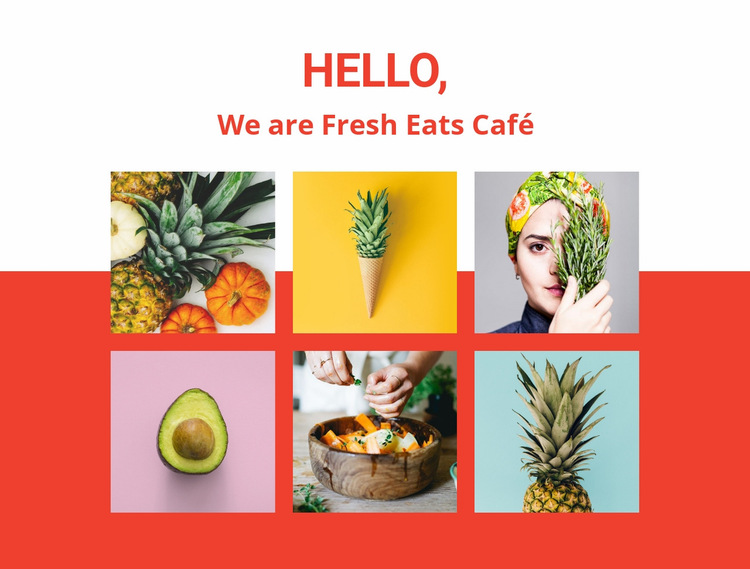 Healthy eating cafe  Website Builder Templates