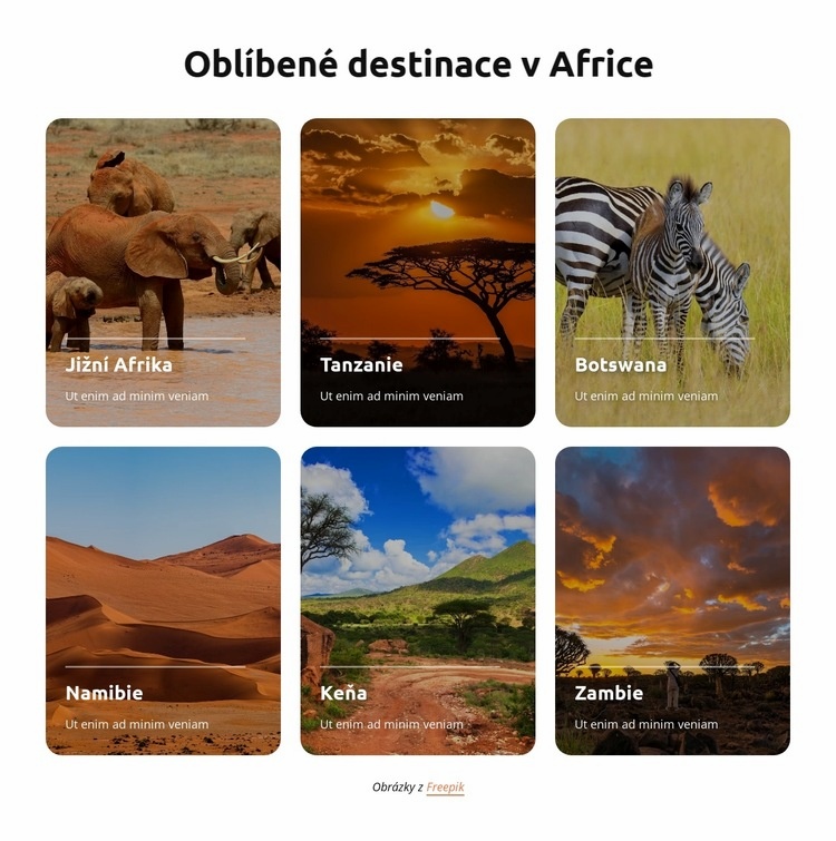 Oblíbené destinace v Africe Šablona