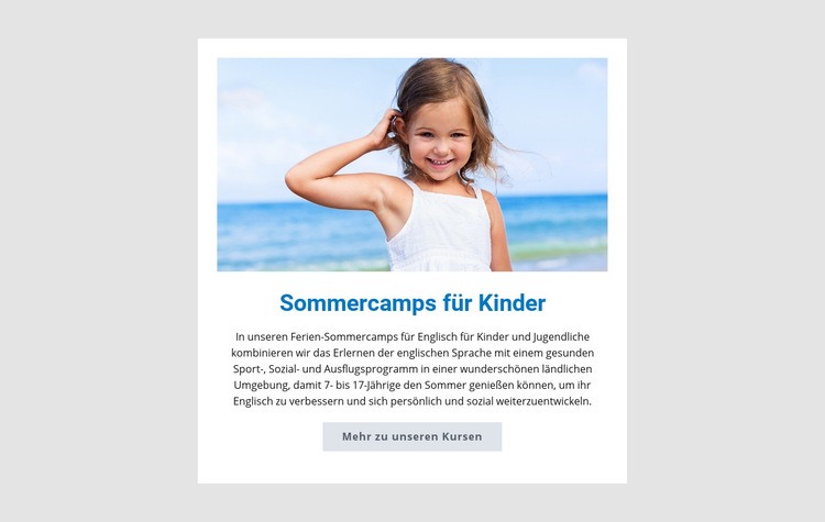 Sommercamps für Kinder Website Builder-Vorlagen