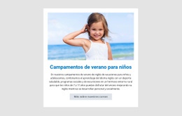 Campamentos De Verano Para Niños - HTML Website Builder