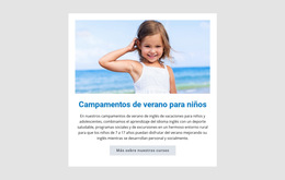 Campamentos De Verano Para Niños - Plantilla De Sitio Web Móvil