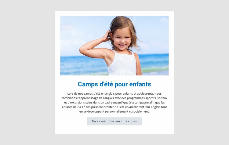 Camps d'été pour enfants Modèles de constructeur de sites Web