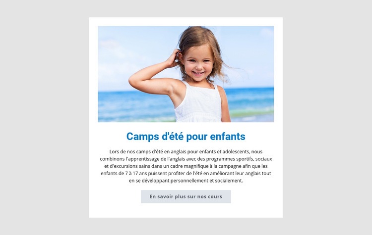 Camps d'été pour enfants Modèle d'une page