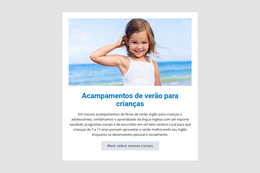 Acampamentos De Verão Para Crianças - Modelo De Site Para Celular