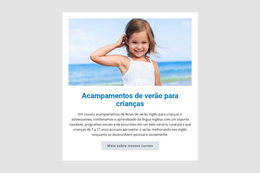 Tema WordPress Multifuncional Para Acampamentos De Verão Para Crianças