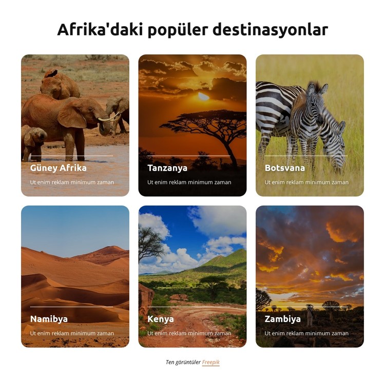 Afrika'daki popüler destinasyonlar CSS Şablonu