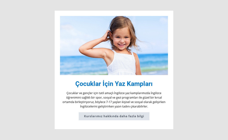 Çocuklar için yaz kampları HTML Şablonu