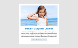Summer Camps For Kids - Web Page Design