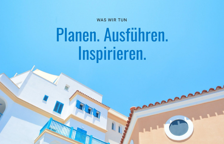 Planen, durchführen, inspirieren HTML-Vorlage