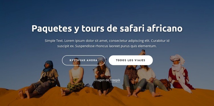 viajes de aventura africanos Creador de sitios web HTML