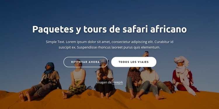 viajes de aventura africanos Página de destino