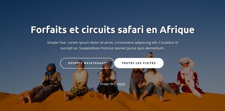 Voyages d'aventure en Afrique Conception de site Web