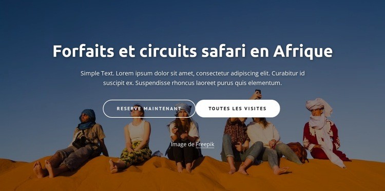 Voyages d'aventure en Afrique Créateur de site Web HTML