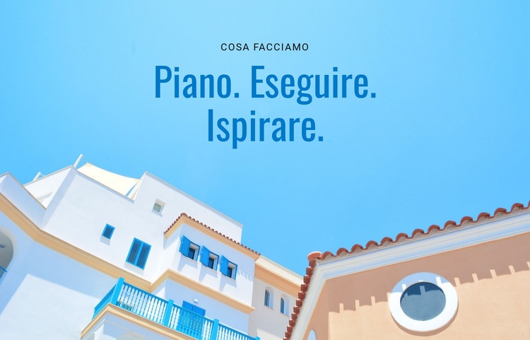 Pianifica, esegui, ispira Mockup del sito web