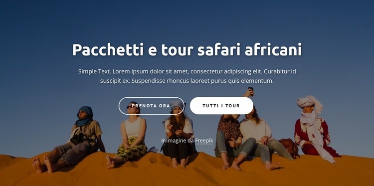 Tour avventura africani Pagina di destinazione