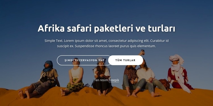 Afrika macera turları HTML5 Şablonu