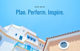 Plan, Perform, Inspire