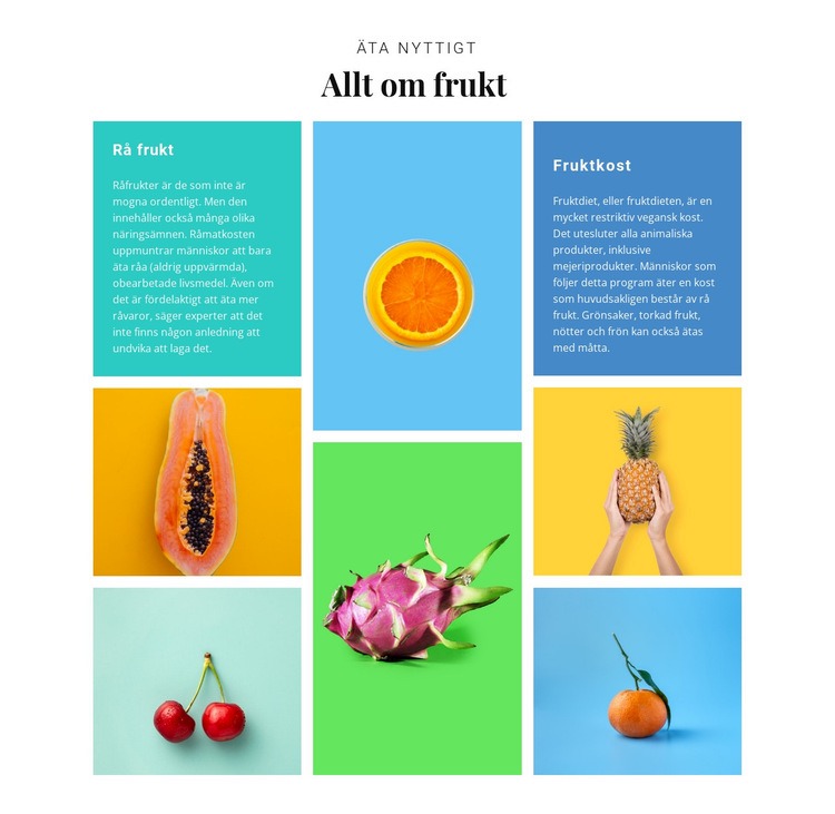 Allt om frukt Hemsidedesign