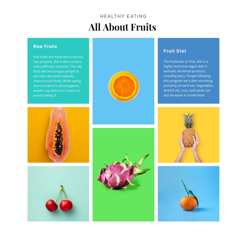 All about fruits Web Page Design