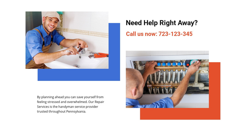Bathroom and electrical repair Web Page Design