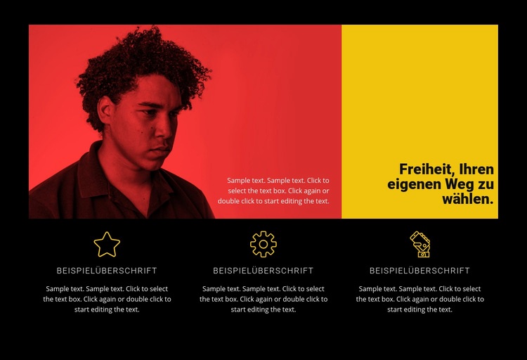 Freiheit, deinen Weg zu wählen Landing Page