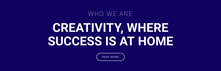 Creativity is where success is Homepage Design