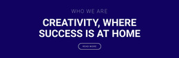 Creativity Is Where Success Is - Single Page HTML5 Template