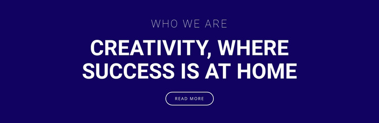 Creativity is where success is HTML5 Template