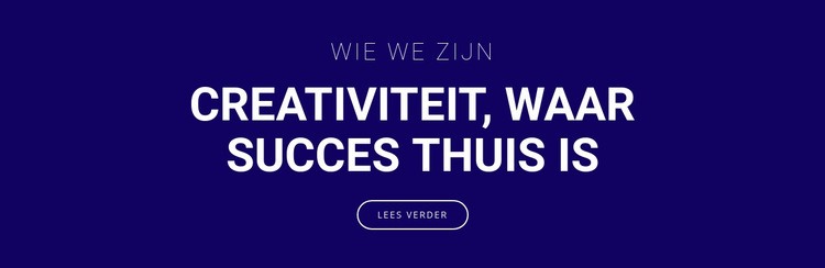 Creativiteit is waar succes is HTML5-sjabloon