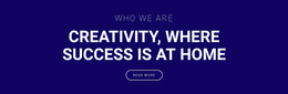 Creativity Is Where Success Is - Free One Page Website