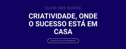 Criatividade É Onde Está O Sucesso - Modelo Web HTML