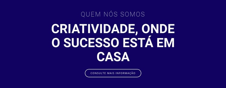 Criatividade é onde está o sucesso Modelo de uma página