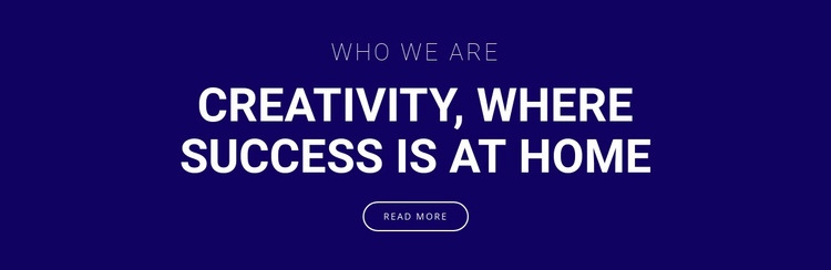 Kreativitet är där framgång är Html webbplatsbyggare