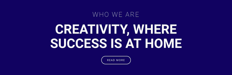 Creativity is where success is WordPress Theme