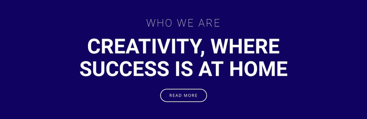 Creativity is where success is WordPress Website Builder
