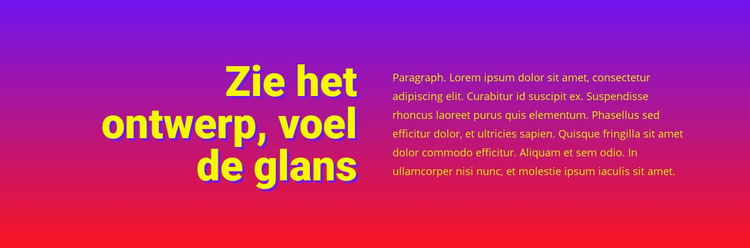 Zie hoe het ontwerp glanst Website sjabloon