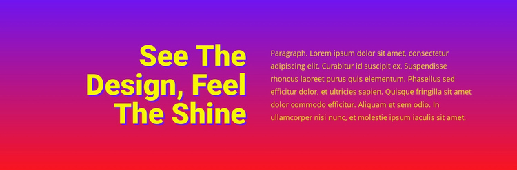 See the design feel shine One Page Template