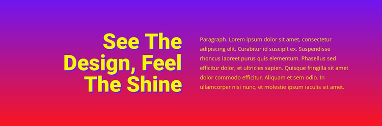 See the design feel shine Landing Page