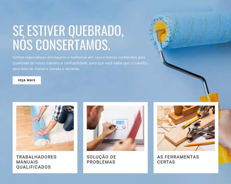 Reparar drywall e terminar Construtor de sites HTML