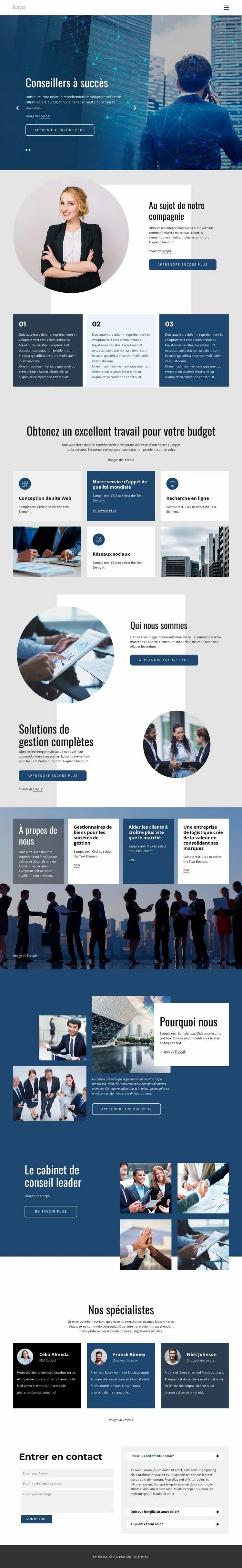 Nous proposons des services de conseil sur mesure Créateur de site Web HTML