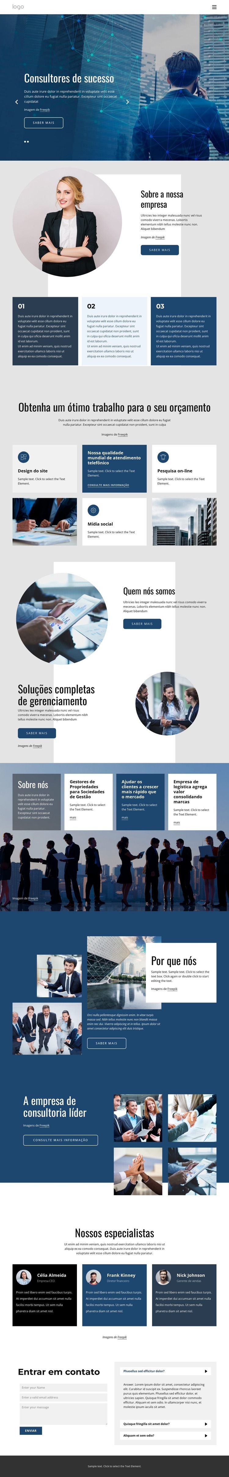 Oferecemos serviços de consultoria personalizados Design do site