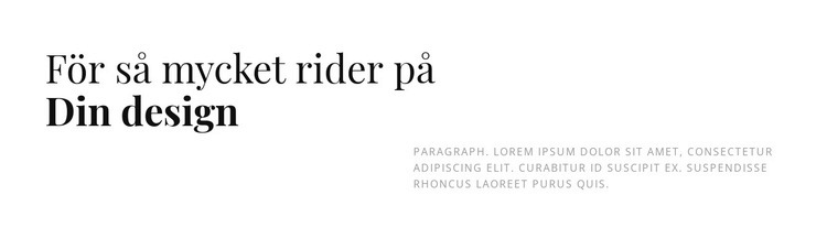 Rubrik och grå text Hemsidedesign