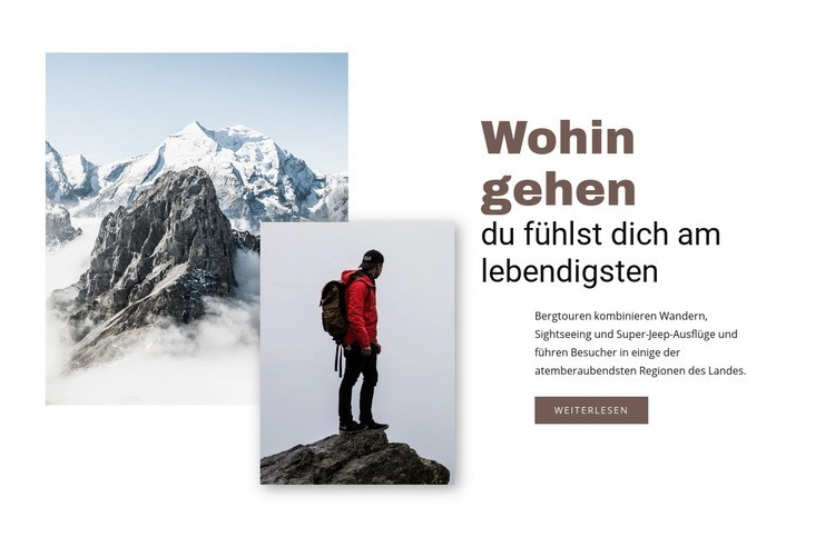 7 majestätische Gipfel Website-Modell